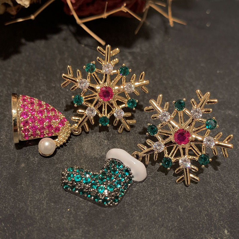 Christmas Snowflake Hat Boot Earrings