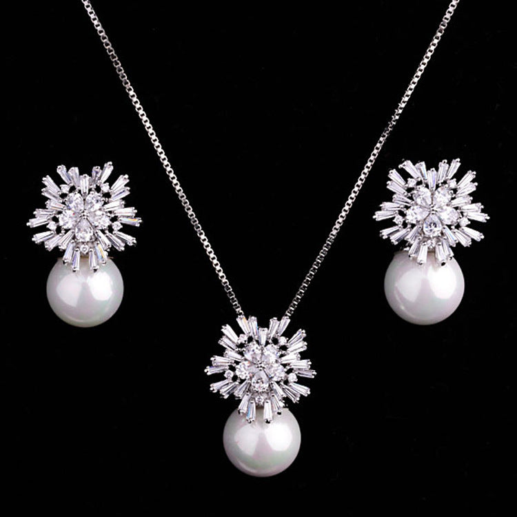 Luxury high-grade pearl necklace set