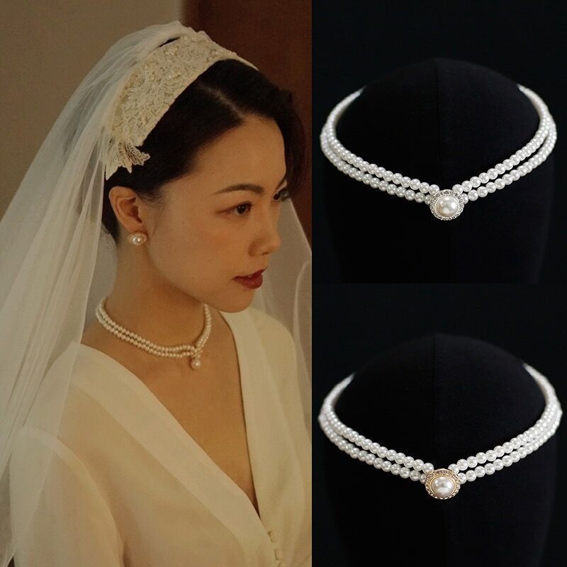 Pearl Necklace and Ear Studs