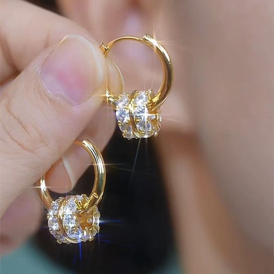 Silver Needle Zircon Dual-wear Double-sided Earrings