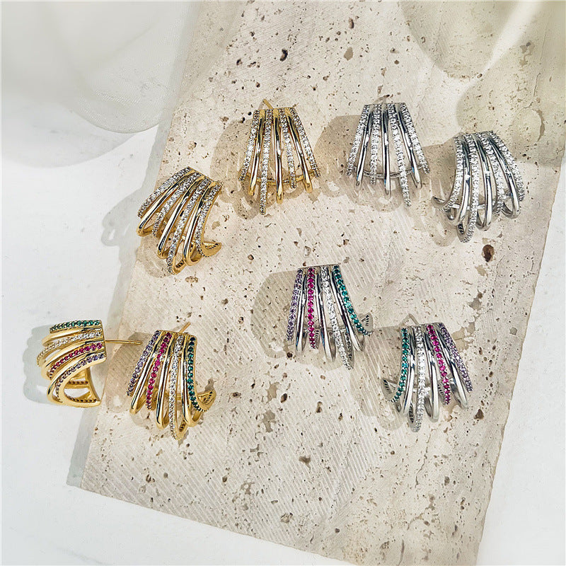 Luxury Multi-layer C- Shaped Earrings