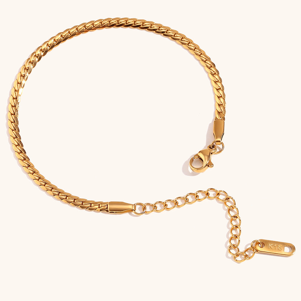 Stainless Steel Plated 18K Gold Bracelet