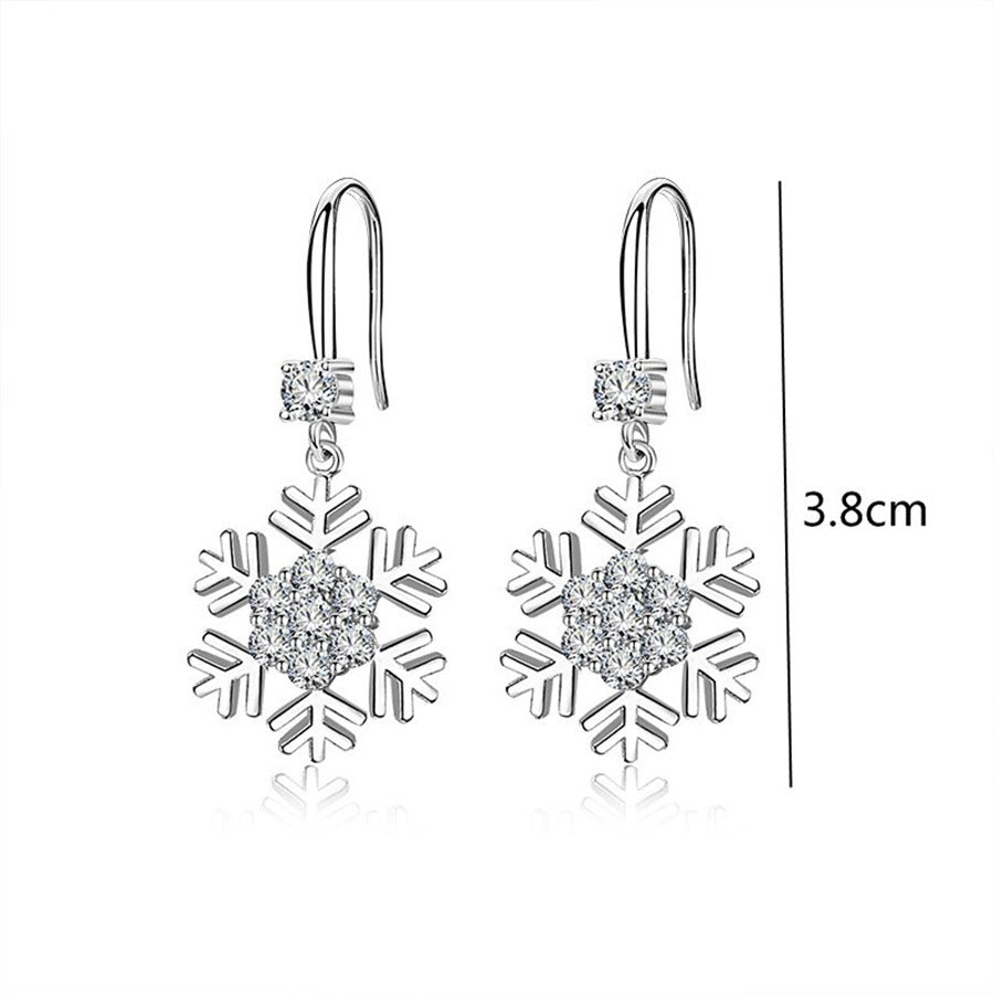 Temperament Snowflake Christmas Earrings