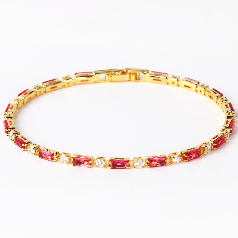 Special-interest Design Pink White Color Zircon Bracelet