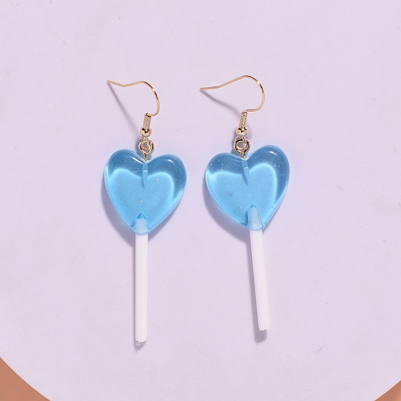 Girl Heart Personalized Candy-colored Lollipop Earrings