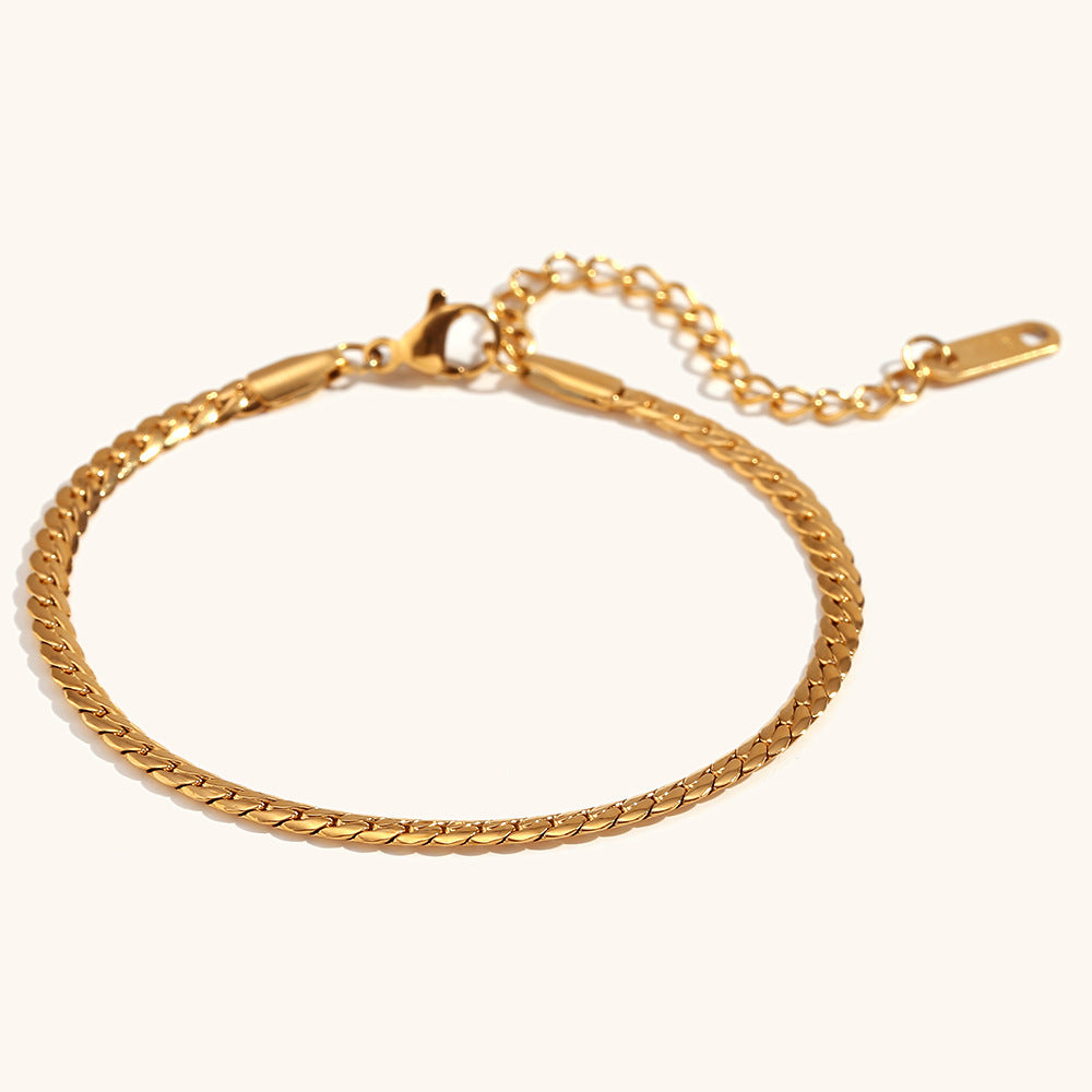 Stainless Steel Plated 18K Gold Bracelet