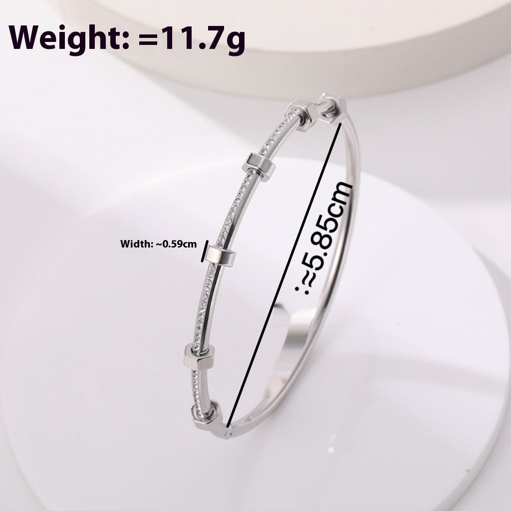 Stainless Steel Mud Diamond Bracelet For Women