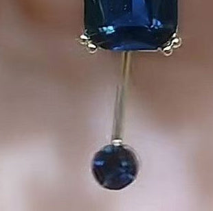 Blue Square Crystal Earrings