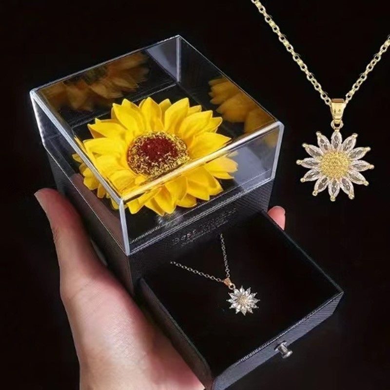 Sunflower Simulation Flower Ornaments Necklace Mother's Day Valentine's Day Christmas Gift