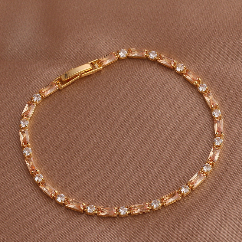 Special-interest Design Pink White Color Zircon Bracelet