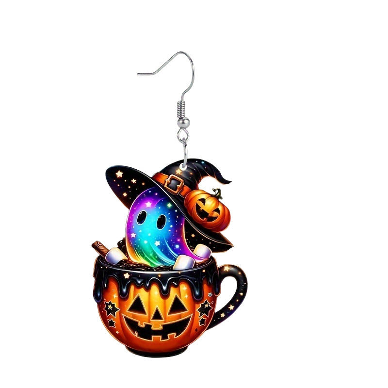 Halloween Theme Women's Acrylic Pendant Earrings