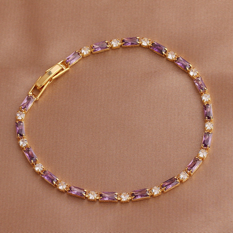 Special-interest Design Pink White Color Zircon Bracelet