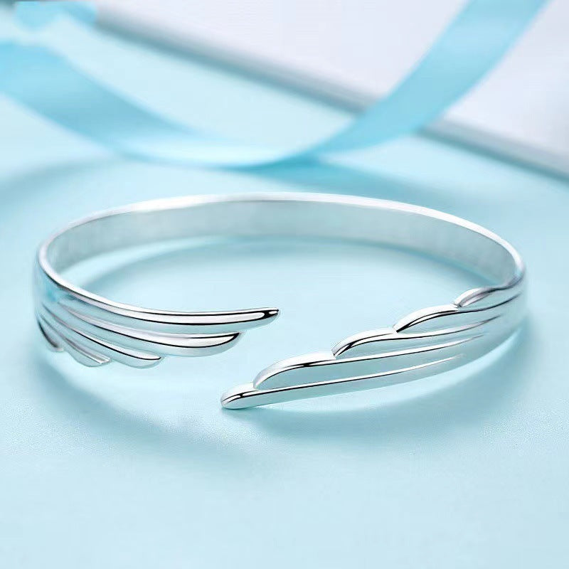 Women's Stylish Opening White Copper Silver-plated Bracelet