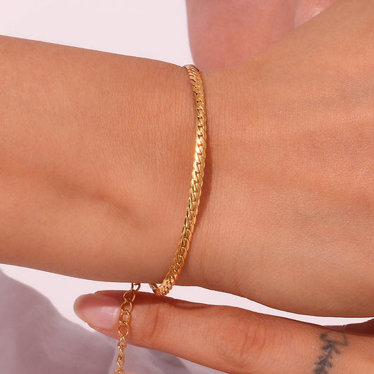 Stainless Steel Plated 18K Gold Bracelet