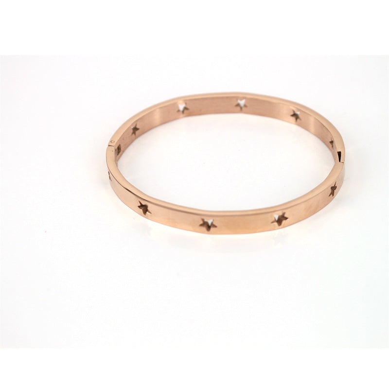 Simple Stainless Steel Hollow Bracelet