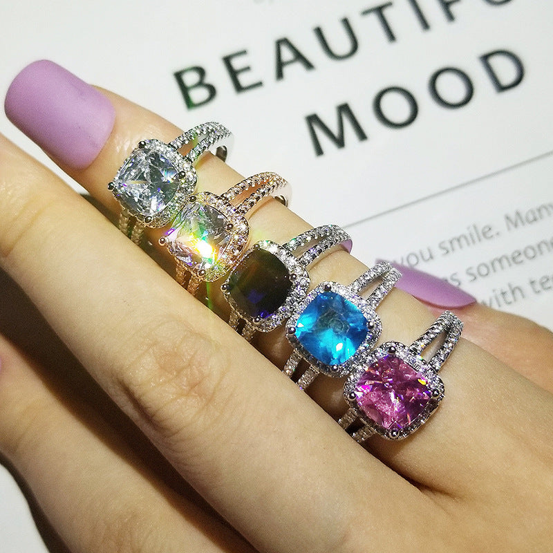 Luxury Fashion Colorful Crystals Zircon Women's Ring